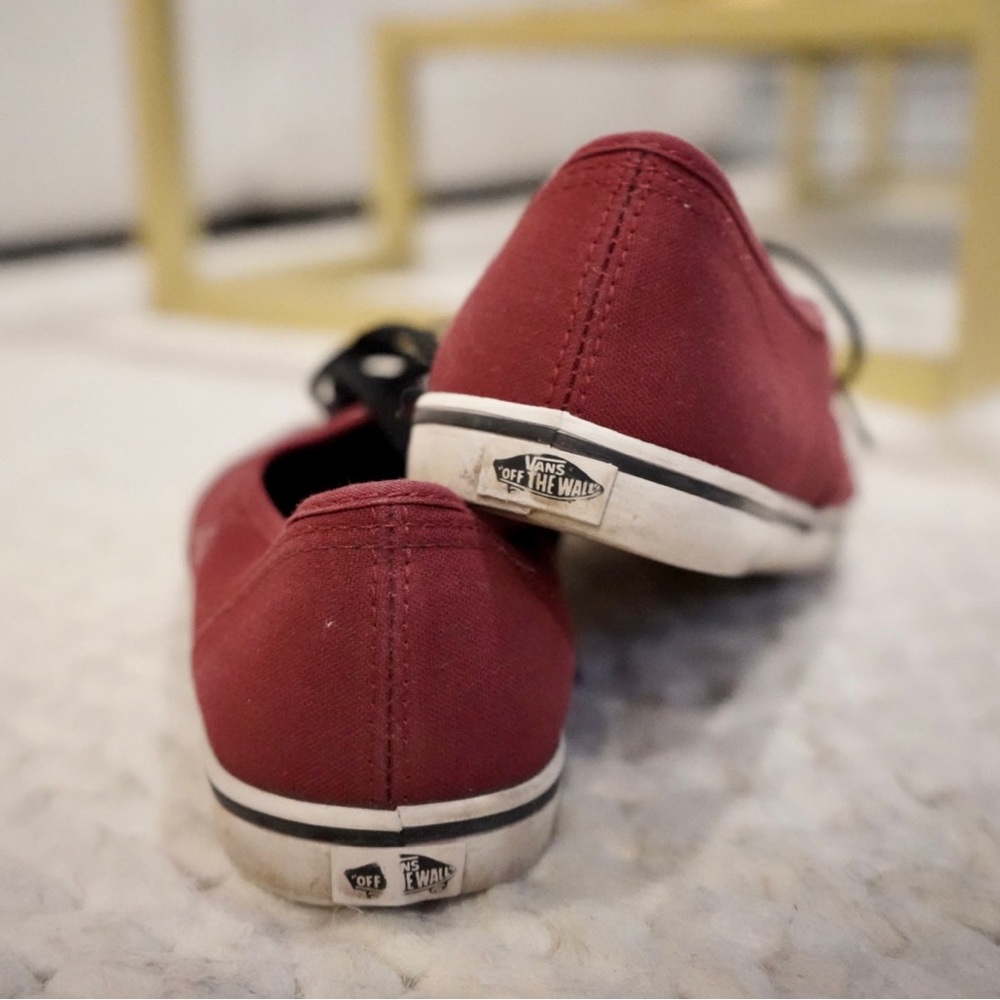 Vans Authentic Low Pro Burgundy Maroon Skate Shoes